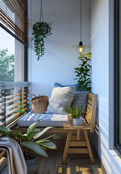 Feeling like your tiny outdoor space is more of a glorified fire escape than a potential paradise? We feel you. That little patch of fresh Small Balcony Dining Ideas, Balcony Reading Nook, Balcony Nook, Reading Balcony, Tiny Balcony Ideas, Balcony Herbs, Tiny Outdoor Space, Small Balcony Garden Ideas, Modern Balcony Ideas