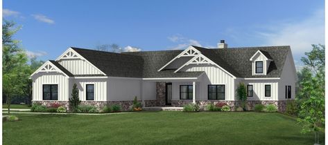 #RDI-H2325-20 :: RDI-H2325-20 :: 1 Floors Open Concept House, One Floor House Plans, Ranch Farmhouse, Kitchen Cabinets Elevation, Craftsman Style House, Simple House Plans, Craftsman Style Homes, Craftsman Style House Plans, Flex Room