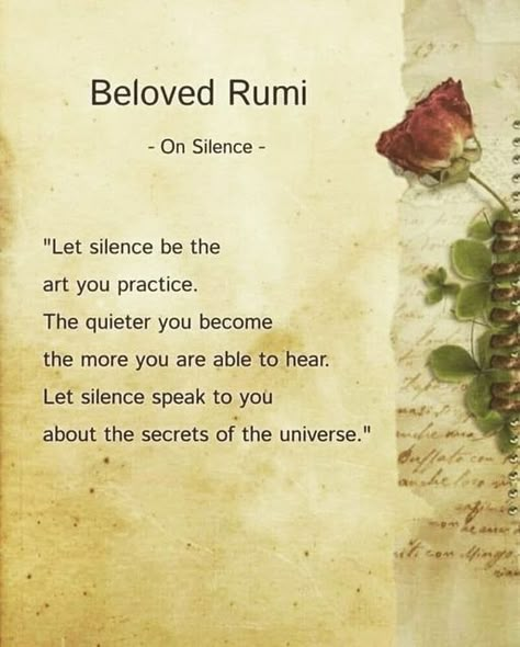 Rumi Quotes Life, Rumi Quotes Soul, Rumi Poem, Purpose Quotes, Quotes Facebook, Rumi Poetry, Rumi Love Quotes, Rumi Love, Silence Quotes