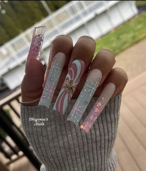 Nails Polish Designs, Coffin Tips, Ideas Uñas, Nail Business, January Nails, Amazing Nails, Plaid Nails, Winter Nails Acrylic, Glamour Nails