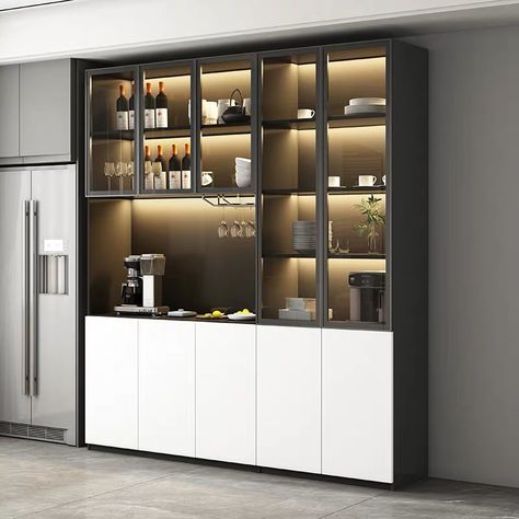 Glass Cutlery Cabinet, Crokeries Cabinet Design, Luxury Crockery Unit Design Modern, Crockery Units Modern, Crockery Unit Design Dining Rooms, Wine Cabinet Design, Crockery Units, Kitchen Crockery, Crockery Cabinet Design