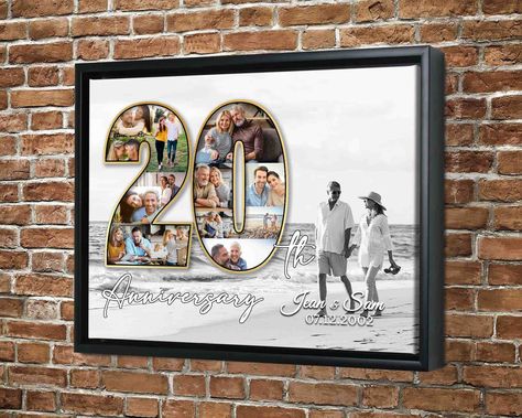 20th Anniversary Ideas Custom Photo Gift For Him, Romantic Parents Wedding Anniversary Husband Custom Number Collage Gifts. NOTE: Please send your photos via our email: support@magicexhalation.com and include your order number so that we can design for you as soon as possible. 20 years can be seen as a long way when two lovers go through the storms of life together. So that now when looking back on the past months, you and your loved one will overflow with feelings of love with the delicate mean Anniversary Ideas Gift, 20th Anniversary Ideas, Wedding Anniversary Ideas, Number Photo Collage, Number Collage, Collage Gifts, Anniversary Note, Anniversary Husband, 25 Wedding Anniversary Gifts