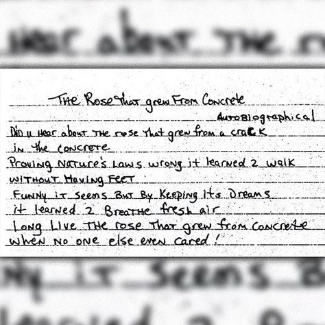 The Rose That Grew From Concrete by Tupac Shakur. #PoetryMonth #2PAC #Tupac Rose That Grew From Concrete, The Rose That Grew From Concrete, Posters School, Poetry Month, Flow State, Soft Life, Artist Quotes, Tupac Shakur, Tupac