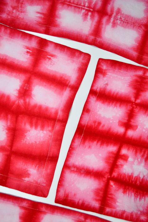 Red Shibori, Dyeing Techniques, Red Diamond, Holiday Table, Dresses Kids Girl, Holiday Tables, A Holiday, Shibori, Kids Dress