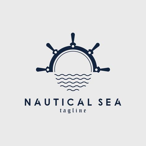 nautical; sea; logo; vector; illustration; design; symbol; business; initial; brand; company; identity; ocean; icon; marine; water; sign; beach; travel; graphic; vintage; cruise; wave; template; line; element; sail; ship; anchor; emblem; label; blue; retro; badge; shape; maritime; boat; minimalist; simple; corporate; luxury; circle; set; yacht; branding; wheel; sailor; concept; modern; steering; Cruise Ship Logo Design, Sailor Logo Design, Marine Graphic Design, Sailor Symbols, Nautical Logo Design, Yacht Branding, Sea Logo Design, Ship Logo Design, Boat Logo Design