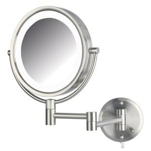 Jerdon 10.5 in. x 14 in. Bi-View LED Lighted Wall Mirror HL88NL at The Home Depot - Mobile Bath Renovation Ideas, Mirror Sets, Mirrors Vanity, Wall Mounted Makeup Mirror, Lighted Wall Mirror, Master Bath Renovation, Make Up Mirror, Shaving Mirror, Bath Renovation