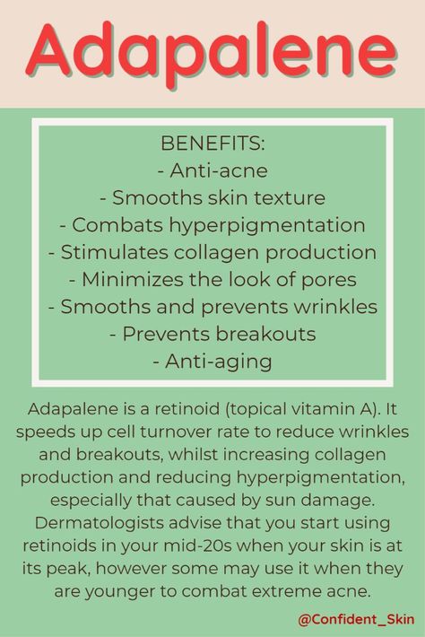 Adapalene Benefits, Adapalene Skincare Routine, Beauty Skin Quotes, Skin Facts, Skin Advice, Skin Care Guide, Skin Aesthetics, Dermatological Skin Care, For Skin Care