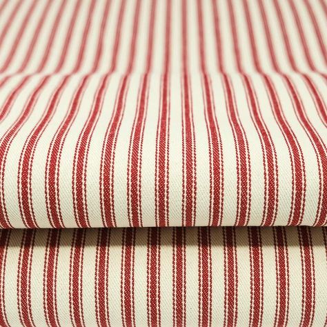 Pillow Ticking, Clothing Fabric Patterns, Cabin Interior Design, Farmhouse Fabric, Striped Curtains, Ticking Fabric, Curtains Home, Stripe Fabric, Cafe Curtains