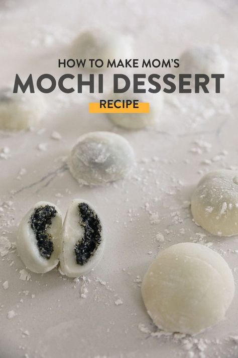 Sesame Mochi Recipe, Black Sesame Mochi Recipe, Mochi Recipe Without Microwave, Korean Mochi Recipe, Mochi Dough Recipe, Plain Mochi Recipe, Easy Mochi Recipe Simple, Microwave Mochi Recipe, How To Make Mochi