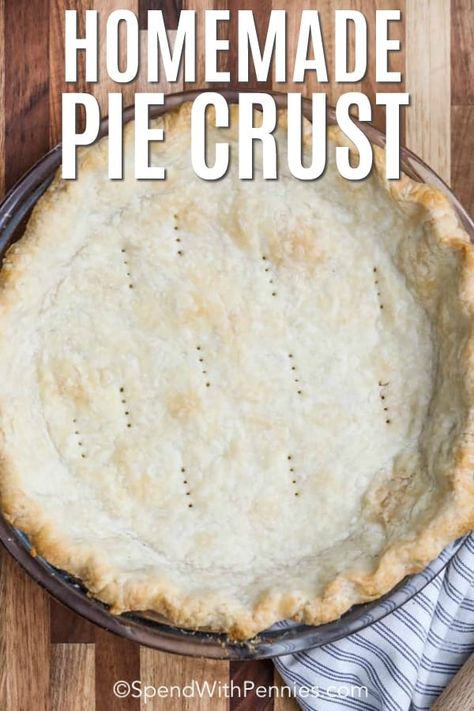 Flaky Crust Recipe, Crisco Pie Crust, Easy Flaky Pie Crust, Pie Crust Recipe Easy, Homemade Pie Crust, Homemade Pie Crust Recipe, Easy Pie Crust, Buttery Pie Crust, Pie Crust Recipe