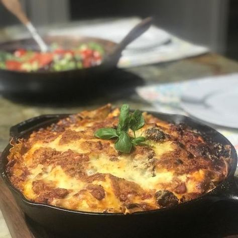 Traeger Cast Iron Lasagna Wood Pellet Grill Recipes, Traeger Cooking, Traeger Grill Recipes, Pellet Smoker, Iron Recipes, My Favorite Food, Pellet Grill Recipes, Traeger Recipes, Cast Iron Recipes