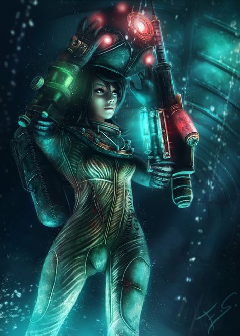 BIOSHOCK: From Columbia to Rapture with Eddy Shinjuku — GeekTyrant-- This is actually really, really good. Bioshock Artwork, Bioshock 1, Bioshock Game, Bioshock Art, Bioshock Series, Bioshock 2, Bioshock Infinite, Video X, Sea Art