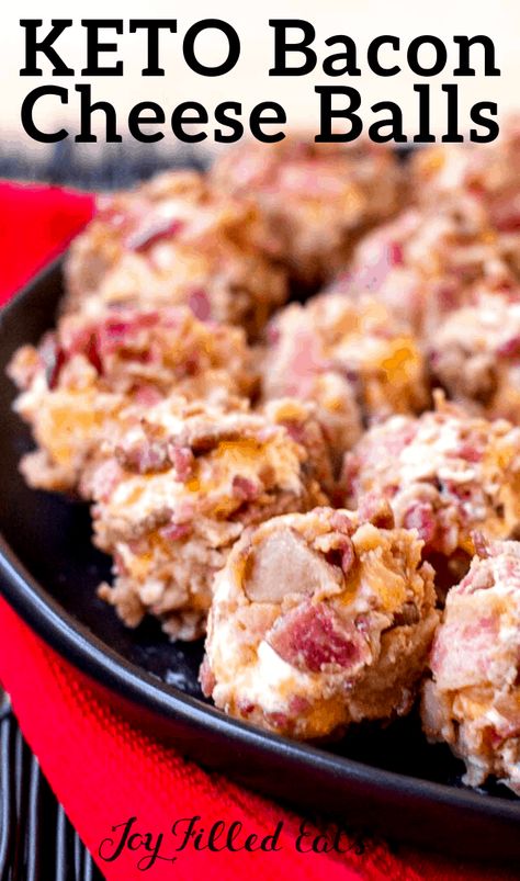 Bacon Cheddar Mini Cheese Balls - Low Carb, Grain Gluten Free, THM S, Keto - If you need a quick and easy appetizer stop right here. My Bacon Cheddar Mini Cheese Balls have only 3 ingredients but a ton of flavor. They come together in just 5 minutes. #lowcarb #lowcarbrecipes #lowcarbdiet #keto #ketorecipes #ketodiet #thm #trimhealthymama #glutenfree #grainfree #glutenfreerecipes #recipes Mini Cheese Balls, Low Carb Grain, Keto Bacon, Keto Appetizers, Soup Appetizers, Keto Christmas, Easy Bacon, Keto Diet Breakfast, Joy Filled Eats