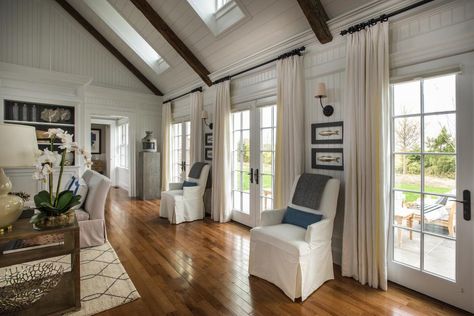 French Doors Living Room, Hgtv Dream Homes, Wooden Beams Ceiling, Living Room Wood Floor, Hgtv Dream Home, French Country Living Room, Bedroom Pictures, Room Pictures, Great Room