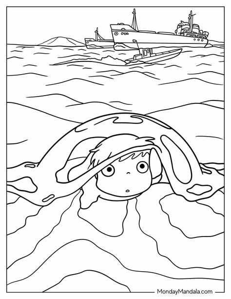 22 Studio Ghibli Coloring Pages (Free PDF Printables) Studio Ghibli Coloring Pages Howl, Anime Coloring Pages Free Printable, Ghibli Colouring Pages, Ghibli Coloring Pages Free Printable, Howls Moving Castle Coloring Pages, Cool Coloring Pages Free Printable, Printable Drawings To Paint, Printable Drawings To Color, Cute Coloring Pages Easy