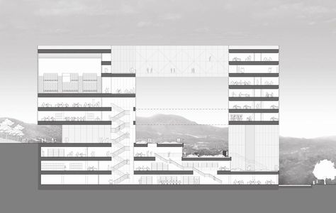 Gallery of Chungwoon University Library / Hyunjoon Yoo Architects & DANU - 19 Drawing Library, Section Drawing, University Library, Architectural Section, Arch Design, Library Programs, Library Design, Space Architecture, Architecture Photography