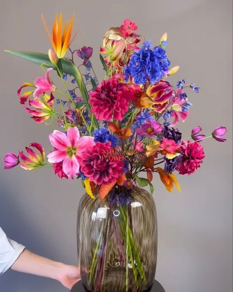 Bright Colourful Flower Arrangement, Colorful Bouquet Vase, Vivid Flower Arrangements, Multicolor Floral Arrangement, Colorful Flowers In Vase, Multicolor Flower Arrangements, Eclectic Flower Arrangements, Pride Floral Arrangement, Bold Flower Arrangements