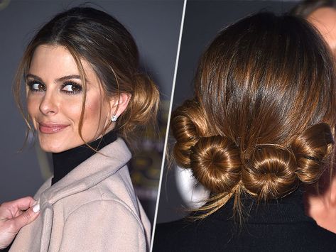 Last Night's Star Wars Premiere: The Best Fashion and Beauty Tributes from the Fashion Force Star Wars Premiere, Leia Hair, Princess Leia Buns, Star Wars Hair, Star Wars Makeup, Princess Leia Hair, Historical Hairstyles, Maria Menounos, Star Wars Wedding