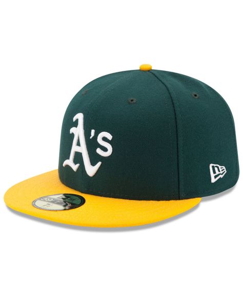 Luxury Green Custom Sneakers For Streetwear, New Era Cap, New Era 59fifty, Oakland Athletics, Fitted Caps, Mens Green, Fitted Hat, Major League Baseball, Major League