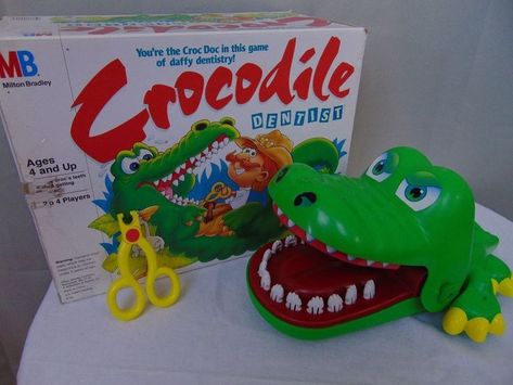 The 90s were a great time for board games, but many games have become nothing but a memory. Here are some you played but forgot about. 90s Board Games, Crocodile Dentist, Childhood Memories 80s, 1970s Childhood, Right In The Childhood, Bee Toys, Vintage Board Games, 90s Toys, 29th Birthday