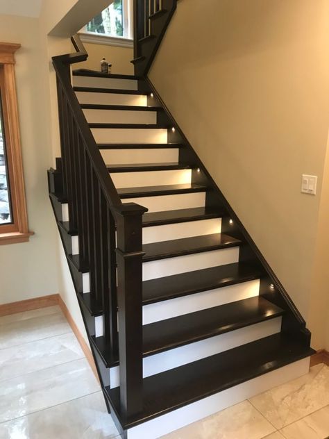 The Scotia Stairs Installers continue to do amazing work | Scotia Stairs Ltd. Stairs Entryway, Hardwood Stair Treads, Small Dining Room Set, Deck Staircase, Small Open Concept, Stairs Treads And Risers, Wood Stair Treads, Entryway Stairs, Living Room Floor Plans