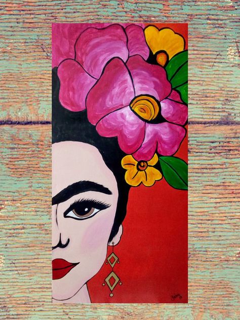 Irene Sheri, Frida Kahlo Paintings, Kahlo Paintings, Middle School Art Projects, Frida Art, Frida Kahlo Art, Hippie Painting, School Art Projects, Middle School Art