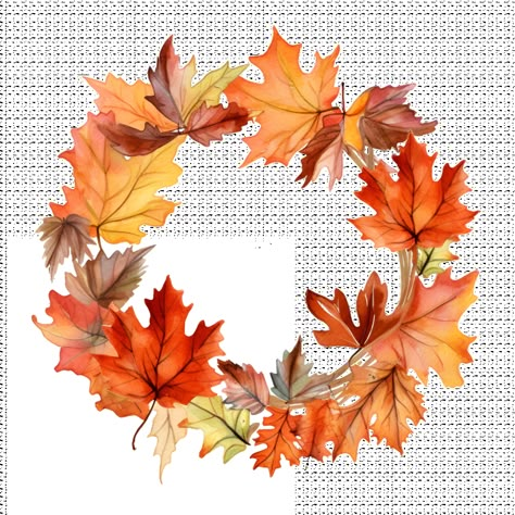 Autumn Wreath Illustration, Autumn Wreath Drawing, Autumn Leaves Drawing, Widgets Fall, Autumn Leaves Illustration, Fall Leaves Drawing, Round Calendar, Autumn Leaves Wreath, Fall Widgets