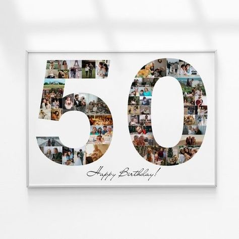 50th Birthday Photo Collage Number Photo Collage 50th - Etsy 50th Birthday Photo Collage, Number Photo Collage, 60th Anniversary Gifts, Wedding Photo Collage, Heart Photo Collage, Birthday Photo Collage, Collage Foto, Foto Collage, Meaningful Artwork