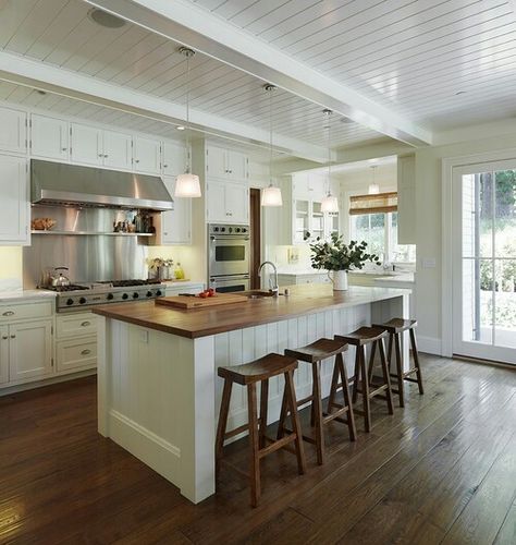 Modern Cottage Kitchen, Kitchen Island With Cooktop, Vertical Shiplap, Flat Door, Kitchen Island With Sink, Inset Cabinets, Rustic Kitchen Island, Small Kitchen Island, Farmhouse Kitchen Island