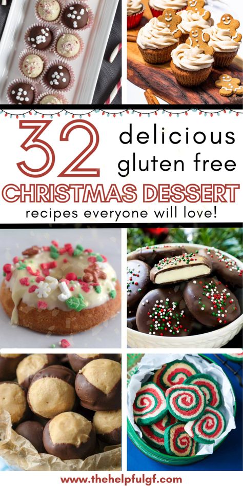 Need holiday dessert recipes? Try these 32 gluten-free Christmas treats! Featuring the best gluten-free cookies, Christmas snacks, and easy Christmas dessert ideas, these recipes will bring joy to your holiday table. Get inspired with gluten-free Christmas baking ideas for all to enjoy.  | Gluten Free Holiday | Gluten Free Desserts | Christmas Time | Gluten Free Treats | Easy Gluten-Free Recipes | Clean Eating Recipes | Special Diet | Gluten Free Diet Christmas Treats Gluten Free Dairy Free, Best Gluten And Dairy Free Desserts, Gluten Free Dairy Free Recipes Dessert Christmas, The Best Gluten Free Desserts, Christmas Baking Recipes Gluten Free, Gluten Free Dessert Board, Gf Christmas Treats, Gluten And Dairy Free Christmas Desserts, Easy Christmas Treats Gluten Free