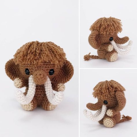 Good morning!! Meet Wallace,  the baby woolly mammoth! 👶🏼 Wallace is anything but mammoth at 5.5 in. tall, but what he lacks in stature he… Crochet Selling, Knit Amigurumi, Ideas Negocios, Easy Amigurumi Pattern, Easy Amigurumi, Woolly Mammoth, Mini Amigurumi, Baby Keepsakes, Wooly Mammoth