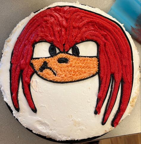 Knuckles Sonic Cake, Knuckles Cake Sonic, Knuckles Birthday Cake, Costco Cake, Sonic Cake, Knuckles The Echidna, Cake Kids, Sonic Birthday, Food Board