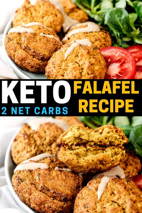 Keto Falafel, Gf Falafel Recipe, Keto Falafel Recipe, Low Carb Falafel Recipe, Low Carb Falafel, Keto Middle Eastern Recipes, High Protein Low Carb Vegetarian Recipes, Airfry Falafel Recipe, Quick Falafel Recipe