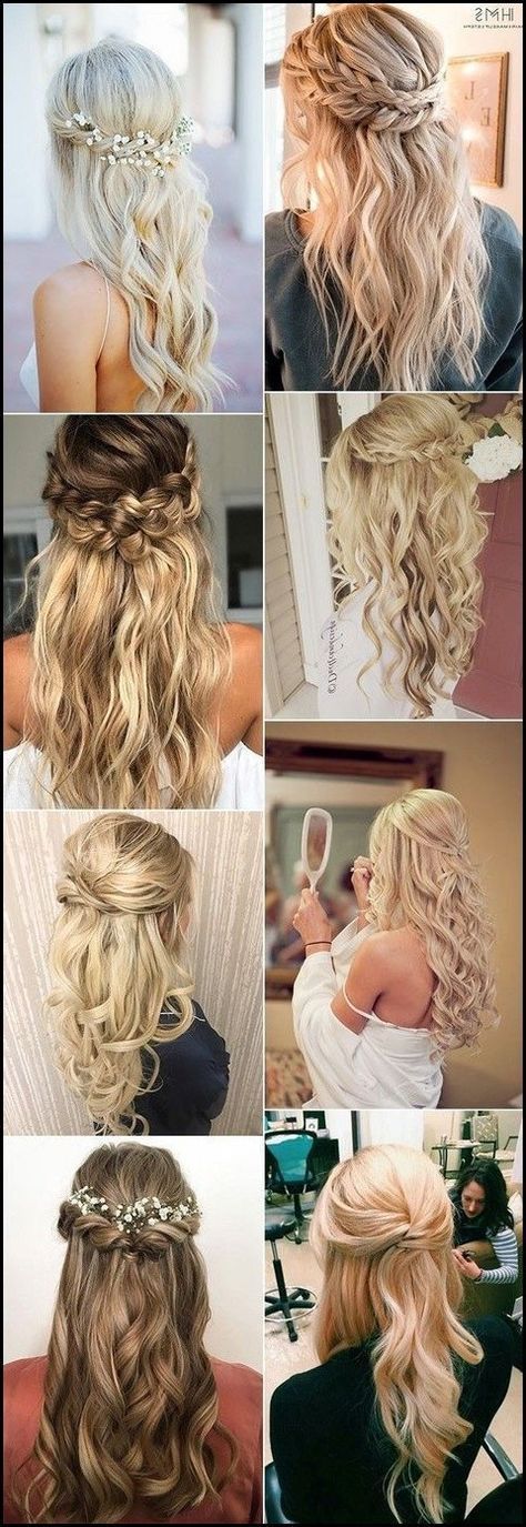 Medium Length Brown Hair, Half Up Half Down Wedding, Long Hair Wedding Styles, Wedding Hairstyles Half Up Half Down, Trendy Wedding Hairstyles, Wedding Hair Down, Chic Hairstyles, Braided Hairstyles For Wedding, Penteado Cabelo Curto