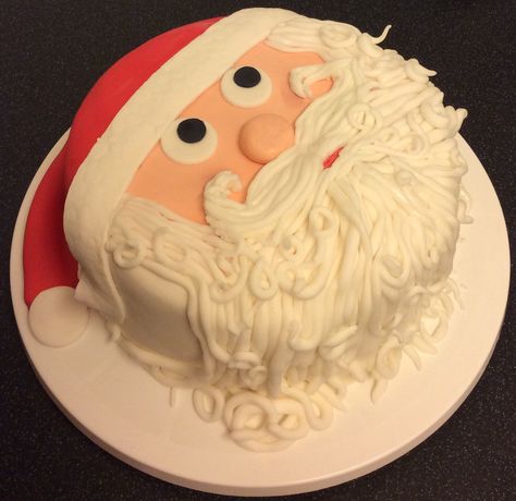 My Father Christmas cake, used marshmallow fondant for the first time. Christmas 2014 Father Christmas Cake, Cute Christmas Desserts, Marshmallow Fondant, Christmas Cake Designs, Cake Walk, Xmas Cake, Christmas 2014, Cupcake Party, Cooking Inspiration