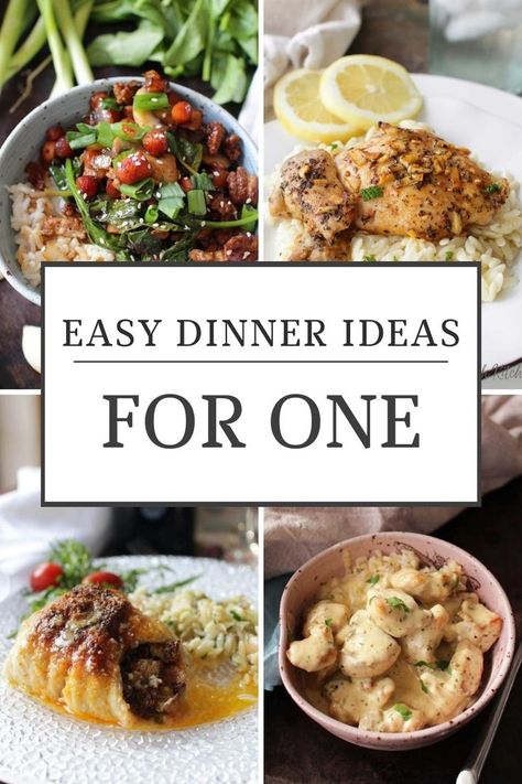 Meals For One Recipes, Cheap One Person Meals, Easy Supper For One, Single Healthy Meals, Easy Dinner Recipe For One, Dinner Ideas One Person, Easy Quick Meals For One, Cooking For One Or Two Recipes, Batch Cooking For One