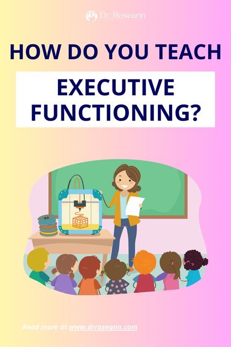 If you're a parent looking for proven methods to teach executive functioning skills to your child, then head on over to www.drroseann.com today. Executive Functioning Activities, Teaching Executive Functioning Skills, Special Education Organization, Teaching Executive Functioning, Executive Functions, Intervention Specialist, Executive Function, Executive Functioning Skills, Homeschool Room