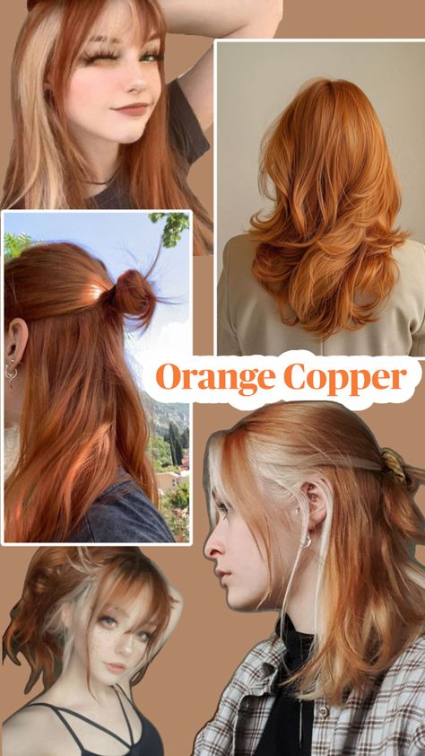 Dark Orange Hair Dye, Pastel Orange Hair, Copper Hair Dye, Dark Orange Hair, Burnt Orange Hair, Orange Hair Dye, Hair Color Orange, Orange Copper, Copper Hair