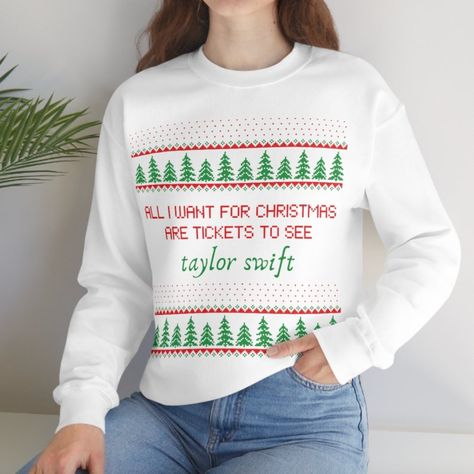 Taylor Swift Christmas Sweatshirt, Taylor Swift Christmas Sweater, Taylor Swift Tickets, Taylor Swift Christmas, Cute Christmas Outfits, Holiday Vibes, All I Want For Christmas, Christmas Outfits, San Jose Ca