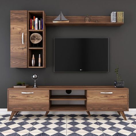 Brayden Studio Eydis Entertainment Unit for TVs up to 55" | Wayfair.co.uk Tv Kastenwanden, Tv Unit Furniture Design, Tv Unit Decor, Modern Tv Wall Units, Tv Unit Interior Design, Tv Unit Furniture, Wall Tv Unit Design, Modern Tv Units, Living Room Tv Unit Designs