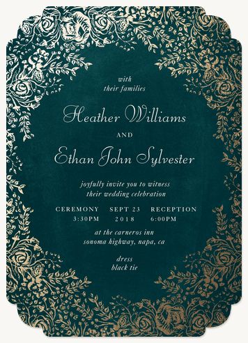 Wedding Invitations | Simply to Impress Forest Invitation, Vowel Renewal, Enchanted Garden Wedding, Invitation Design Template, Garden Wedding Invitations, Enchanted Wedding, Gold Foil Wedding, Gala Dinner, Fun Wedding Invitations