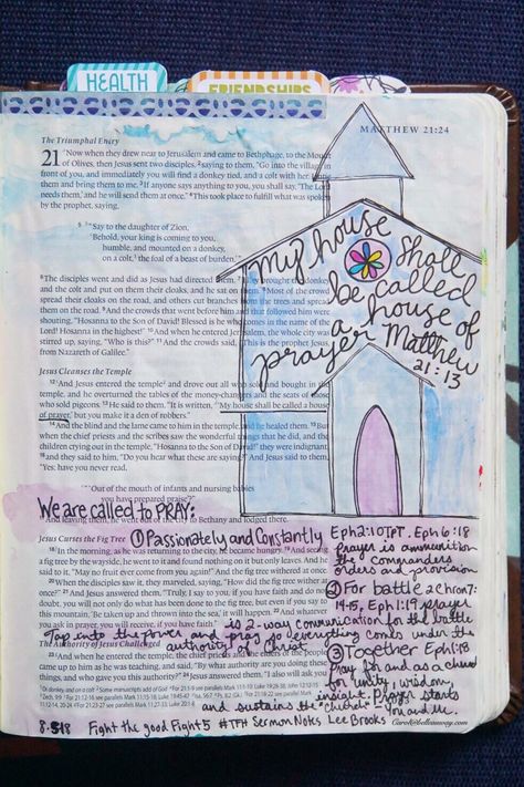 Matthew 21:13, August 5, 2018 carol@belleauway.com, watercolor, Illustrated Faith pen, sermon notes, bible art journaling, bible journaling, illustrated faith Matthew 19 Bible Journaling, Matthew 21 Bible Journaling, Matthew 4 Bible Journaling, Book Of Matthew Bible Journaling, Bible Journaling Matthew, Notes Bible, Unclean Spirits, Matthew Bible, Matthew 11:28-30 Bible Journaling