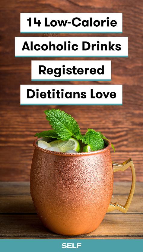 The weather is heating up, which mean the drinks should get colder. Here, 11 registered dietitians share the low-calorie alcoholic drinks they choose when it's time to unwind. Their list includes moscow mules, toned-down mojitos, simple margaritas, and more! Diet Friendly Alcoholic Drinks, Drinks With Low Calories, Low Cholesterol Alcohol Drinks, Low Calorie Moscow Mule, Low Cal Moscow Mule, Easy Low Calorie Cocktail Recipes, Calorie Free Alcohol Drinks, Diet Alcoholic Beverages, Healthier Alcoholic Drinks