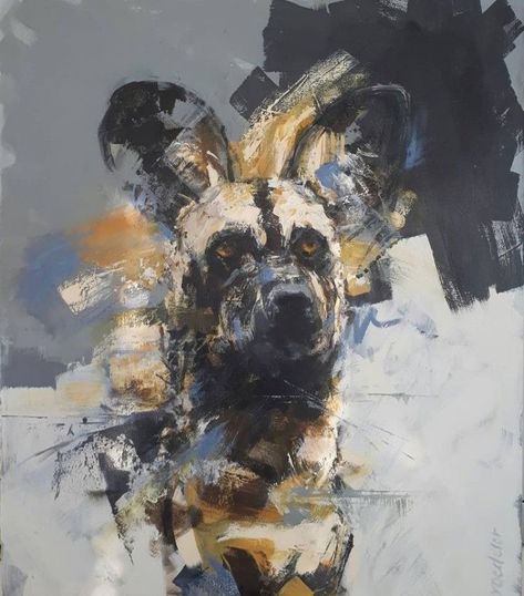 Contemporary Wildlife Art, Wild Dog, African Wild Dog, Geisha Art, Animal Study, Dog Painting, Wildlife Paintings, African Wildlife, Wild Dogs