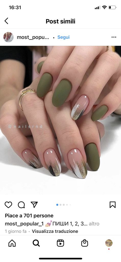 Latest Nail Colours, Thanksgiving Nail Designs, September Nails, November Nails, Green Nail Designs, Nails Green, Simple Nail Art Designs, Thanksgiving Nails, Fall Nail Art