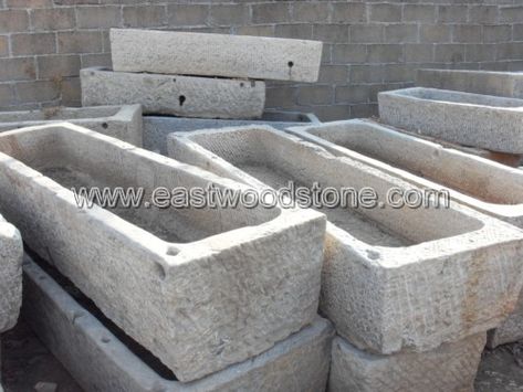 Stone garden trough - new (?) from China Antique Stone Sink, Stone Trough, Blue Limestone, Garden Troughs, Kolam Air, Stone Sinks, Red Sandstone, Garden Water Feature, Water Trough