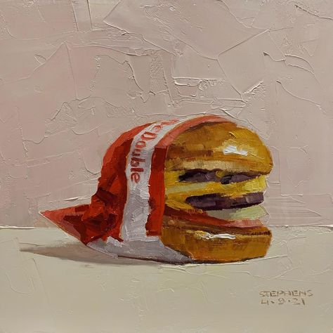 Craig Stephens, Burger Painting, Burger Drawing, Five Guy Burgers, Art Inspiration Painting, Art Tips, Art Project, Art Classes, Word Art