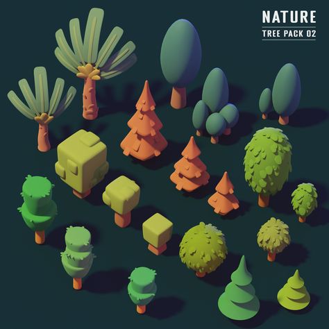 Low Poly Tree 3d, Game Art Assets, Game Assets 3d Low Poly, Nature 3d Art, Low Poly Game Environment, 3d Assets Game, Low Poly Concept Art, Stylized Tree 3d, Low Poly Game Art