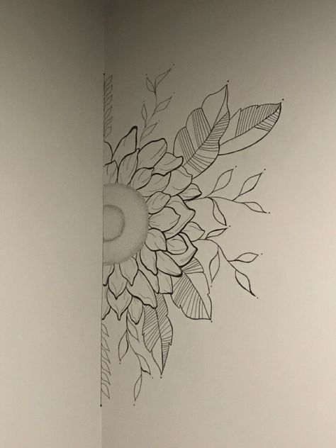 #wall #drawing #flowers #sunflower Sunflower Accent Wall, Switchboard Art Design, Switchboard Art, Room Color Design, Sunflower Drawing, Drawing Flowers, Wall Drawing, Room Color, Room Colors