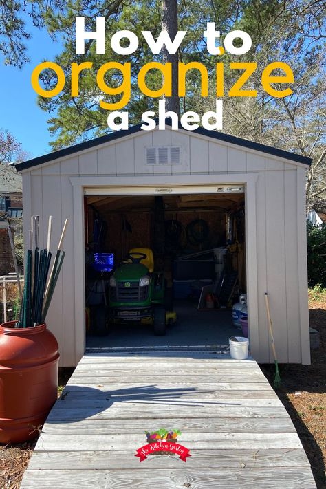 Ideas For Shed Storage, Shelves For Shed Storage, Shelf Ideas For Storage Shed, Workshop Diy Ideas, Creative Shed Storage Ideas, How To Organize A Garden Shed, Organizing Ideas For Shed, Yard Shed Organization, Outdoor Shed Ideas Storage